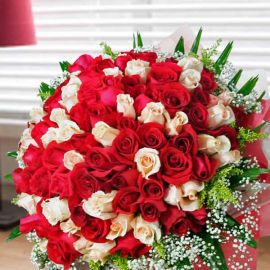 99 Roses ( 50 Red 49 Champagne ) Handbouquet