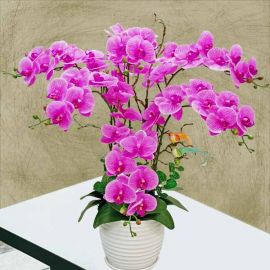 Artificial Purple Phalaenopsis Orchid Table Arrangement