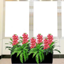 Artificial Orchid Plants Group in Planter Box (Total Hight : 80cm)