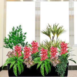 Artificial Cymbidium orchids Group in Planter Box (Total Hight: 100cm)