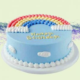 Add-On Rainbow Happy Birthday Sponge Cake 0.5 Kg